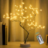 108 LED Sparkly Fairy Tree Lamp, Warm White, Remote Control, USB/Battery, 8 Modes,