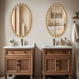 Antique Gold Oval Mirror with Beveled Glass - 24x36 Decorative Wall Mirror