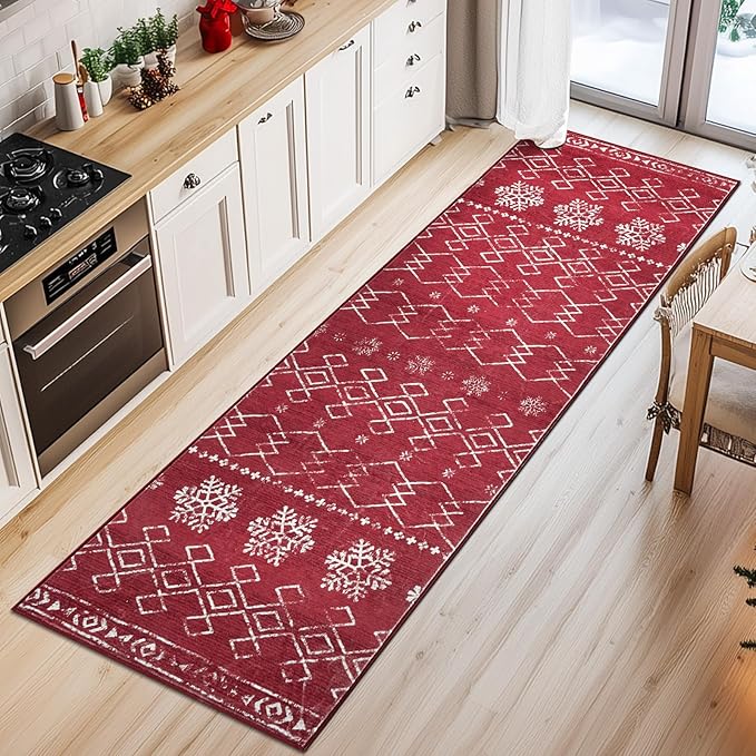 Runner Rug 3x10 Moroccan Hallway Rug with Line Bohemian Kitchen Washable Runner