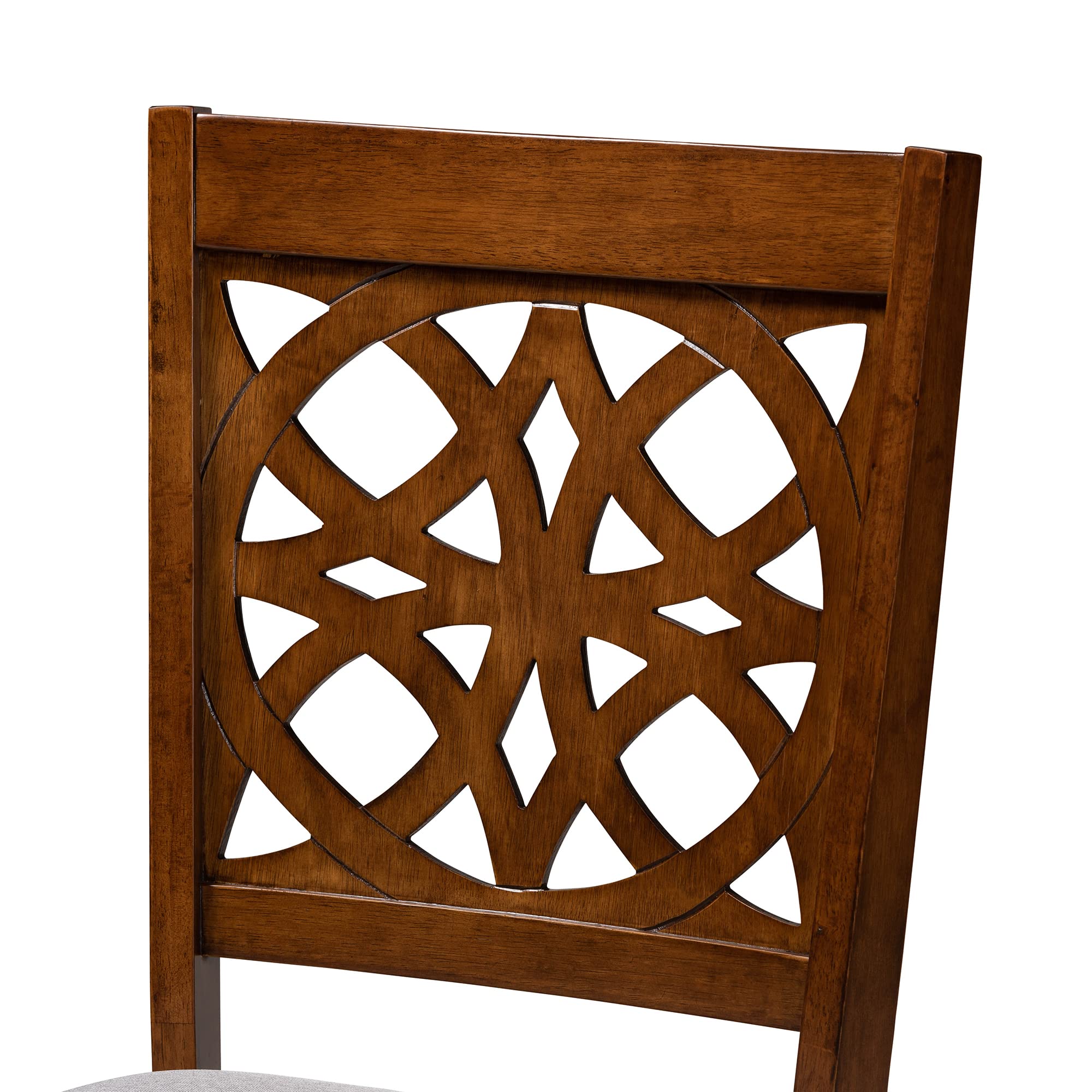 Dining Set, 7-Piece, Grey/Walnut Brown