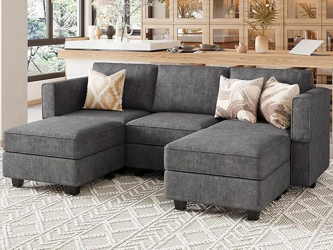 Modular Sectional Couch U-Shape Modulars Reversible Sectional Sofa