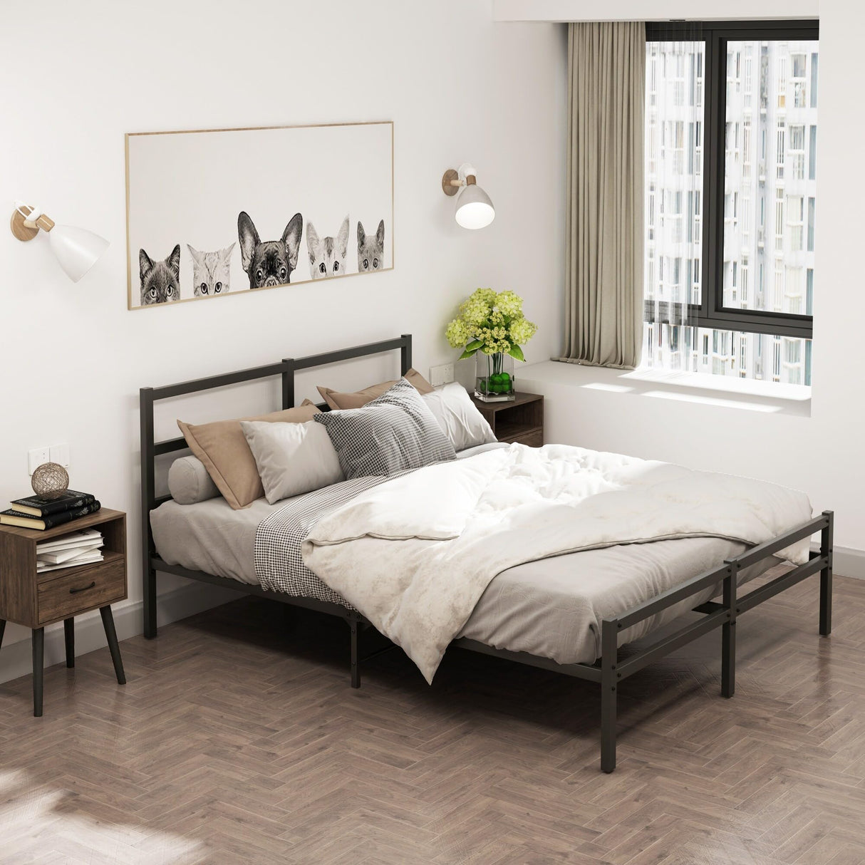 Bed Frame with Headboard Queen