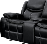 Bastrop Double Glider Reclining Loveseat (Manual), Black