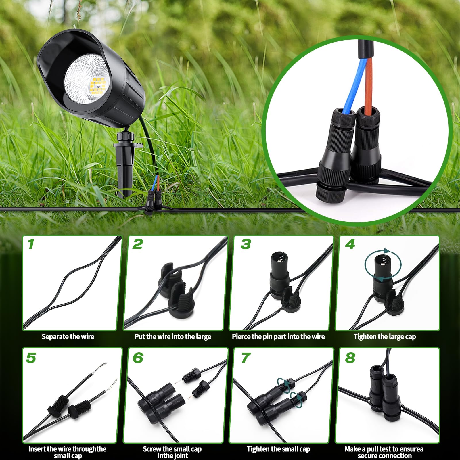 Low Voltage Landscape Lights,8W 800LM LED Landscape Lighting with