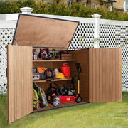 Storage Cabinet,Wooden Garden Shed with Metal Frame Structure and Adjustable Shelf