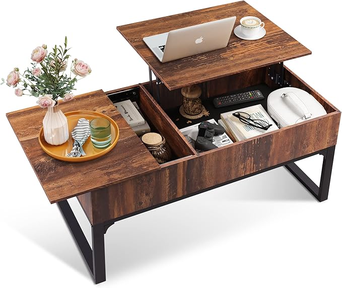 Lift Top Coffee Table with Storage, 40.9" Coffee Table with Lifting Top & Sliding Top,