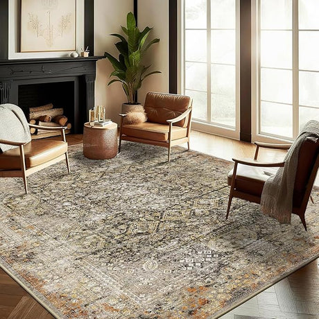 5'x7' Washable Area Rug Vintage Rug Traditional Floor Cover Foldable Thin Rug Kitchen