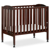2 in 1 Portable Folding Stationary Side Crib in Espresso