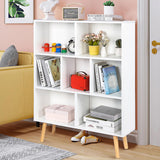 White Cube Bookshelf 7 Cube, 3 Tier Wooden Open Bookcase