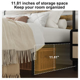 Full Size Metal Platform Bed Frame with LED Headboard