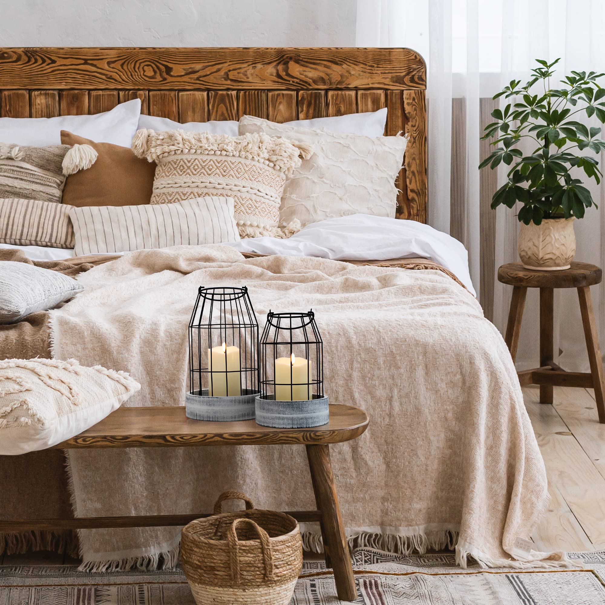 Rustic Farmhouse Lantern Decor - Stylish Decorative Lanterns for Your Living Room