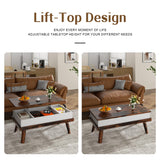 Coffee Table, Lift Top Coffee Table with Hidden Compartment, Rising Tabletop Dining Table