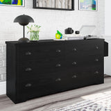 Dresser for Bedroom 6 Drawer with Charging Station, TV Stand Storage Chest of Drawers for Living Room Hallway