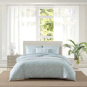 King Comforter Set - Art of Palms Blue with Matching Shams