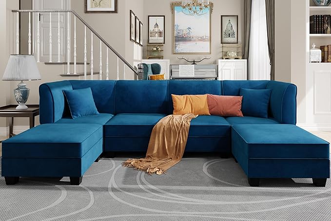 6 Pieces Sectional Couch Modular Sofa with Reversible Chaise