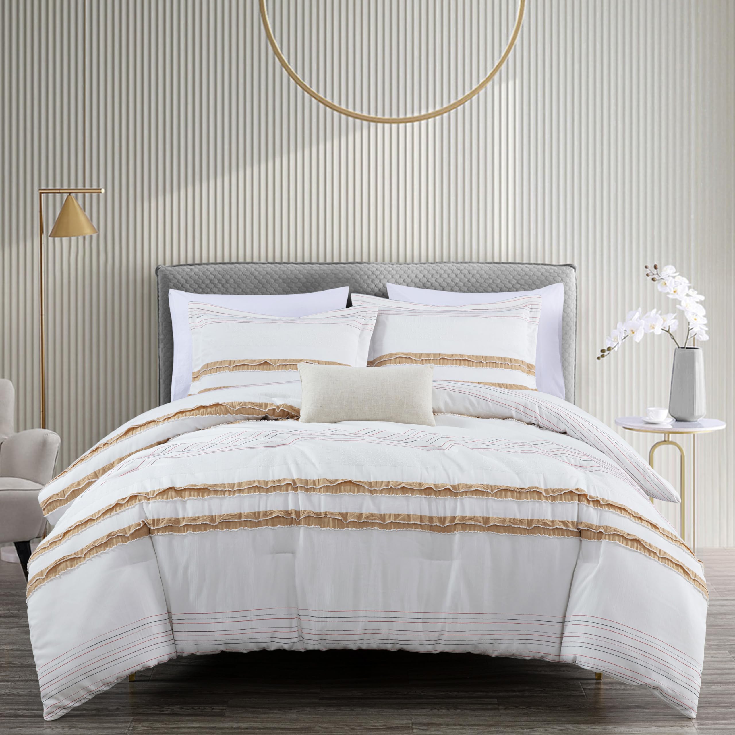 4-Piece Boho Clip Jacquard Comforter Set Twin Size