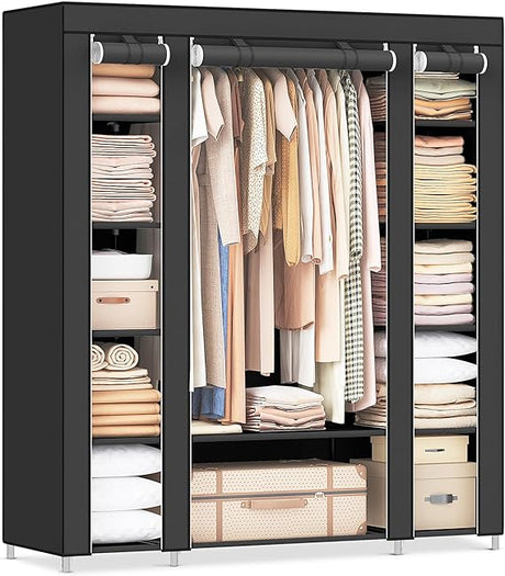 Closet Wardrobe, Portable Closet for Bedroom, Clothes Rail with Non-Woven