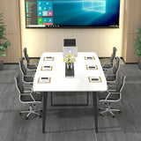 8FT Conference Table, 94.49" L x 47.24" W x 29.53" H Meeting Seminar Table