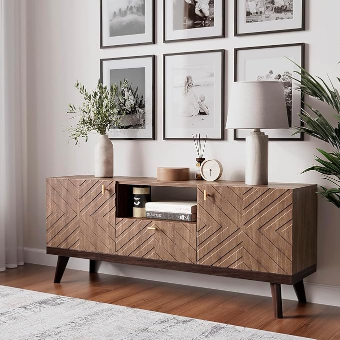 TV Stand for Living Room TV Media Console Table Fits TV 50 55 60 65 inch