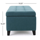 Mission Fabric Storage Ottoman, Dark Teal Dimensions: 19.25”D x 50.75”W x 16.25”H