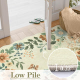 Floral Living Room Rug, 5x7 Rug for Bedroom Ultra-Thin Soft Dining Room Rug