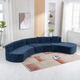 Modern Minimalist Curved Sofa with 3 Soft Throw Pillows