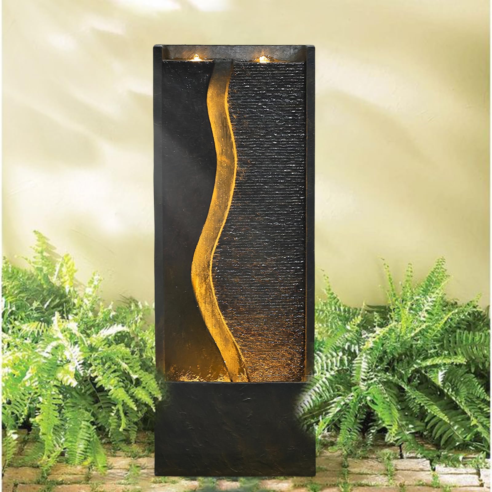 49 inches Outdoor Water Fountain Garden Waterfall - Large Water Feature Fountains
