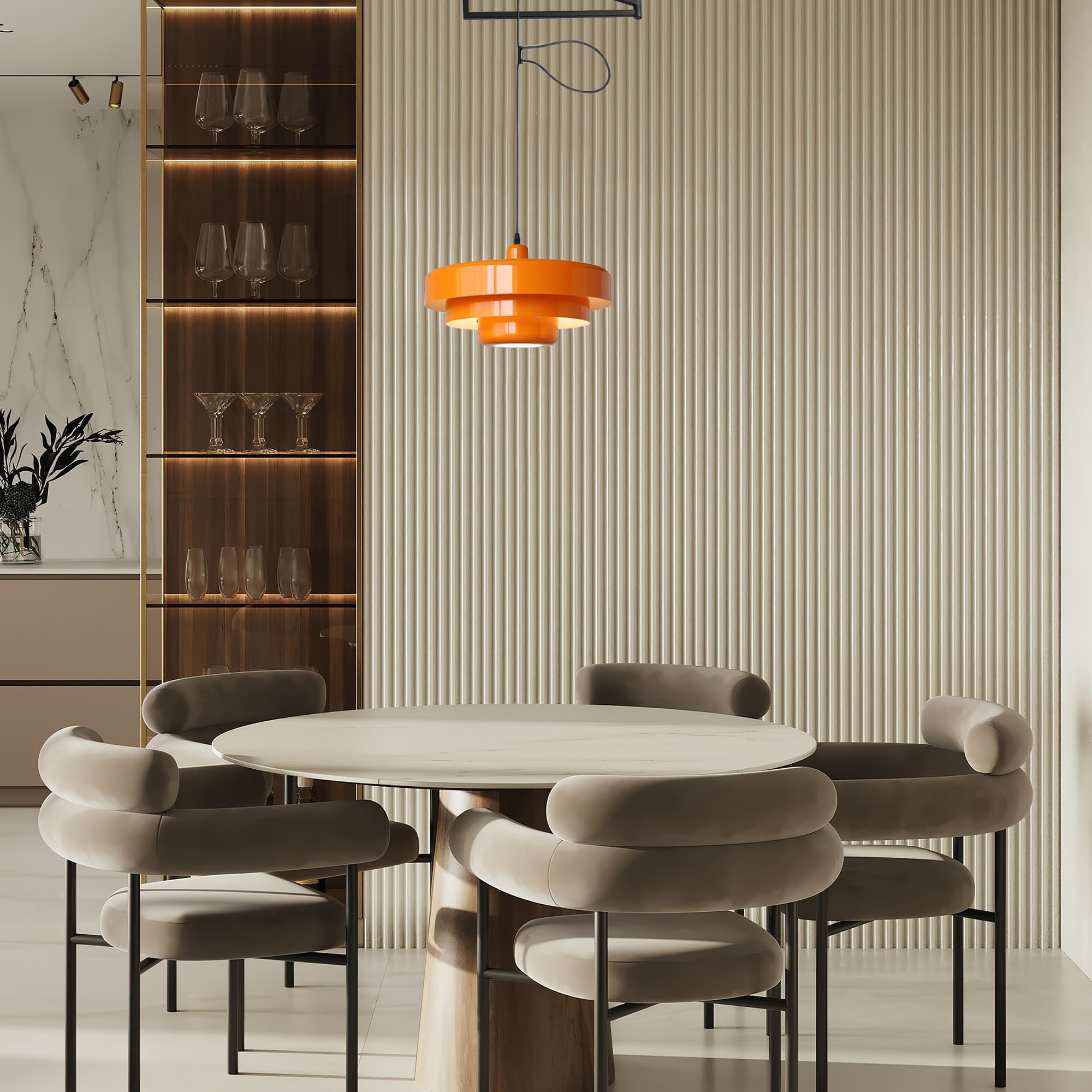 Adjustable Swing Arm Pendant Light - Modern Dome Ceiling Fixture