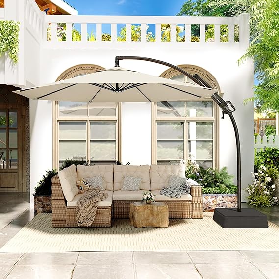 Outdoor Patio Umbrella with Base Includeds