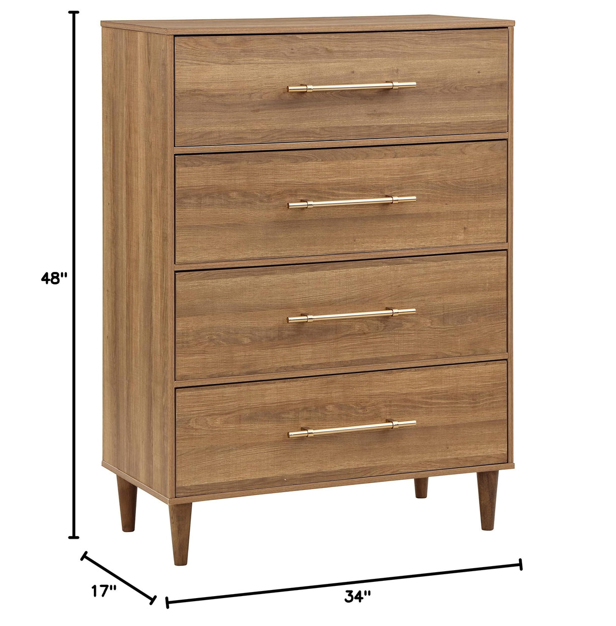 Cana Farmhouse 4-Drawer Wood Vertical 34 in. Wide Chest