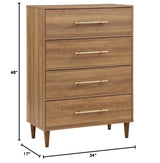 Cana Farmhouse 4-Drawer Wood Vertical 34 in. Wide Chest