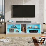 LED TV Stand for 55-65 Inch TVs with Power Outlets