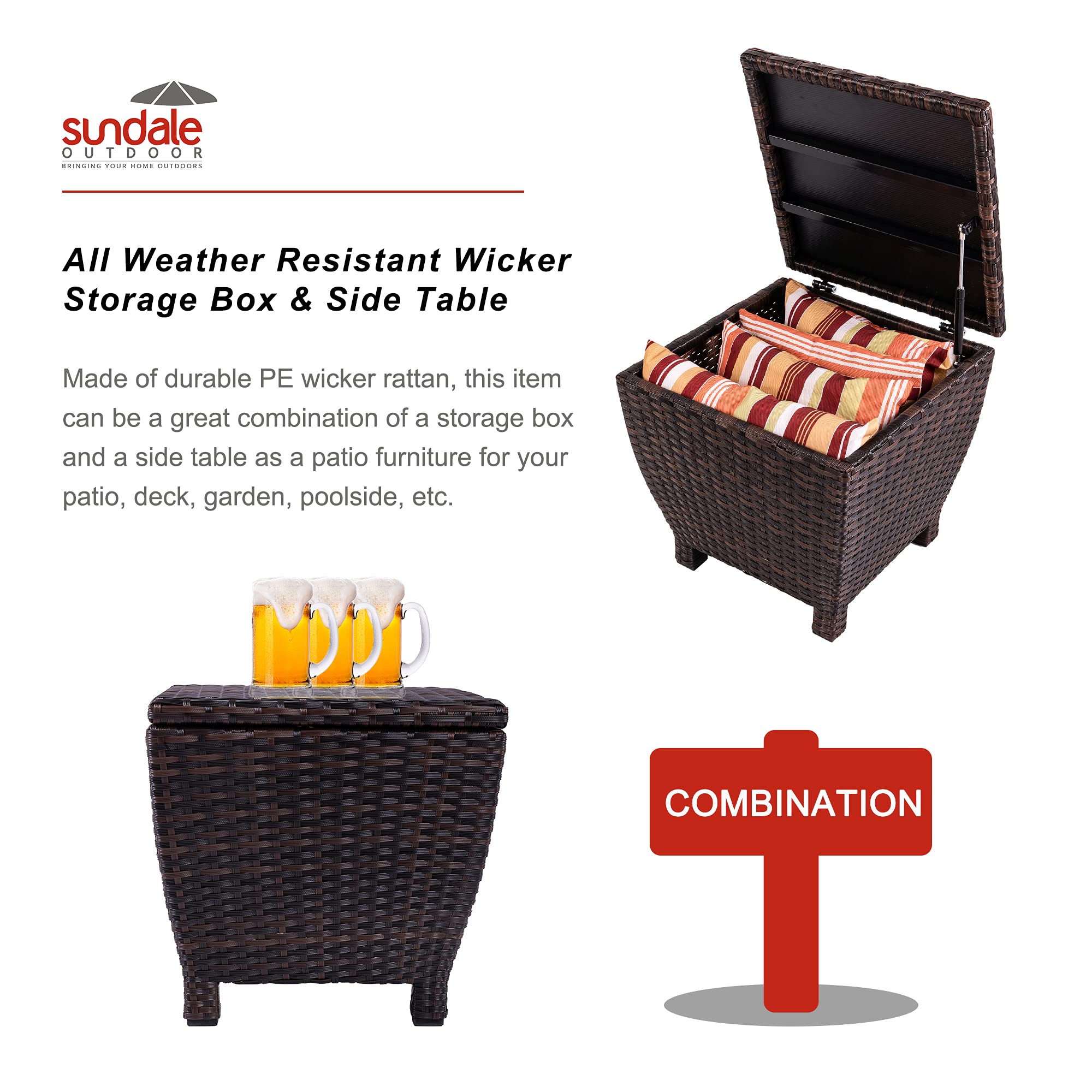 Small Deck Storage Box Outdoor with Lid