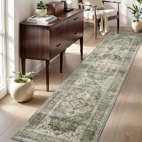 Area Rug 5X7 Rugs for Living Room-Vintage Soft Beige Rugs for Bedroom-Non Slip Carpet