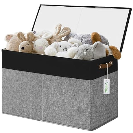 Storage Box with Lids, Collapsible Sturdy Baby Storage Organizer Chest Bin Basket for Kids,