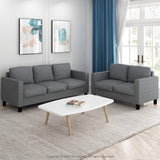 Bayonne Modern Upholstered 3-Seater Sofa Couch for Living Room, Gunmetal