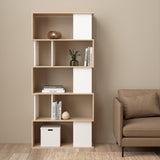 Modern Bookcase, Display Shelf and Decorative Room Divider with 7 Fixed Storage Shelves