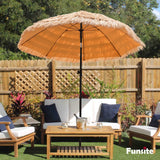 6ft Tiki Umbrellas for Outside, UV Protect Thatch Umbrella with Tilt Design