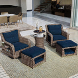 5 Pieces Patio Furniture Outdoor Conversation Set, Sectional Sofa Set with Pet House