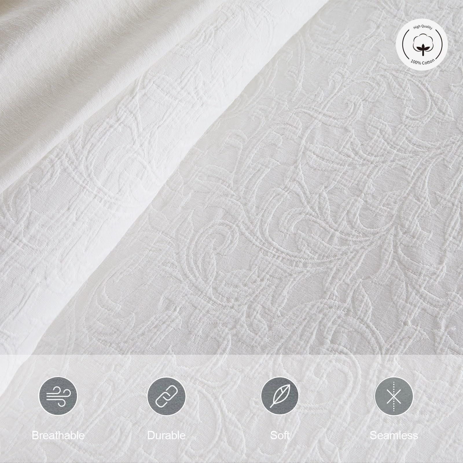 Cotton Comforter Set for Queen Size Bed, Off White Comforter, Pre Washed Bedding,