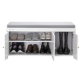 Shoe Storage Bench Shoe Cabinet Bamboo Shoe Rack Cushion Seat Soft for Comfort