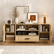 Modern Fluted TV Stand for 55-70 Inch TVs with Storage