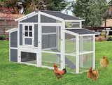 84” Large Chicken Coop, Outdoor Wooden Hen House Poultry Cage for 8-10