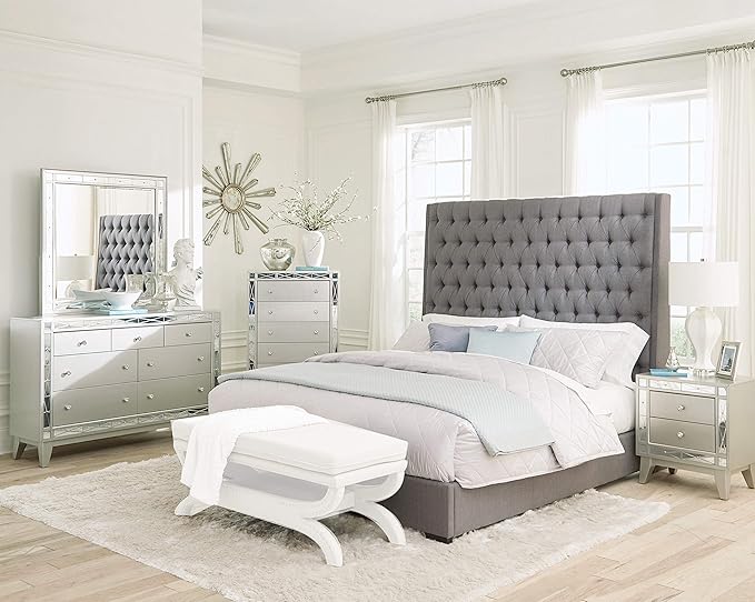 Camille 5-Piece Queen Bedroom Set Metallic Mercury