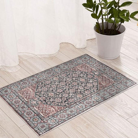 Camilla Boho Area Rug, 5'×7' Washable Oriental Accent Rug, Non-Slip Traditional Floral