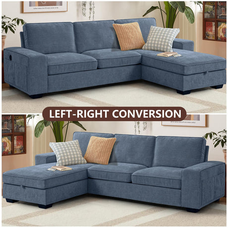 99“ Convertible Sectional Sofa,L Shaped Couch,Multi-Functional Reversible Sofa