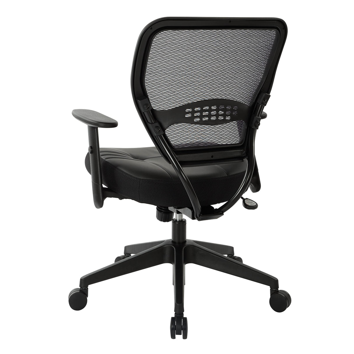 Seating Professional AirGrid Dark Back and Padded Black Eco Leather Seat, 2-to-1