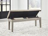 Parellen Upholstered Storage Dining Bench, Beige