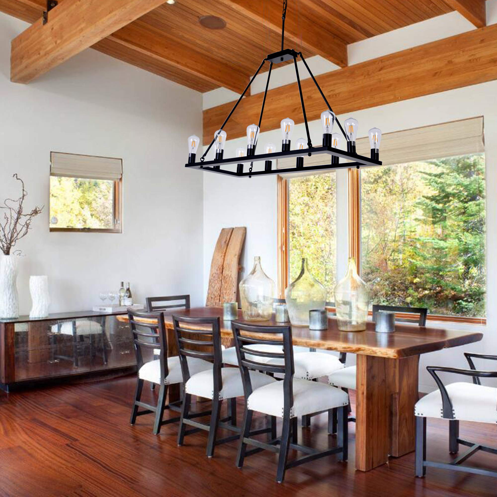 Rectangle Vintage Chandelier Kitchen Island Rustic Pendant Farmhouse Antique