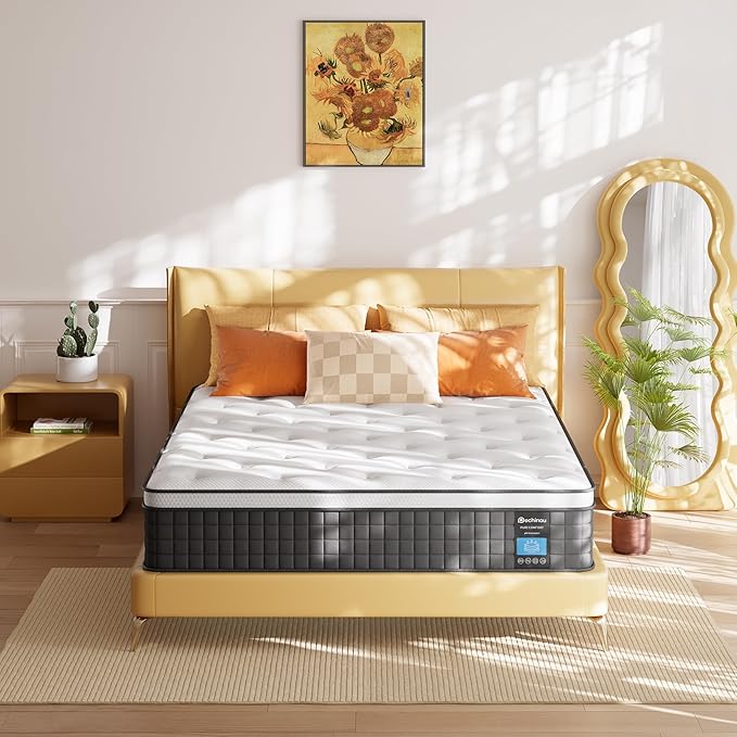 Queen Mattress, 8 Inch Queen Size Mattresses, Hybrid Mattress in a Box with Memory Foam